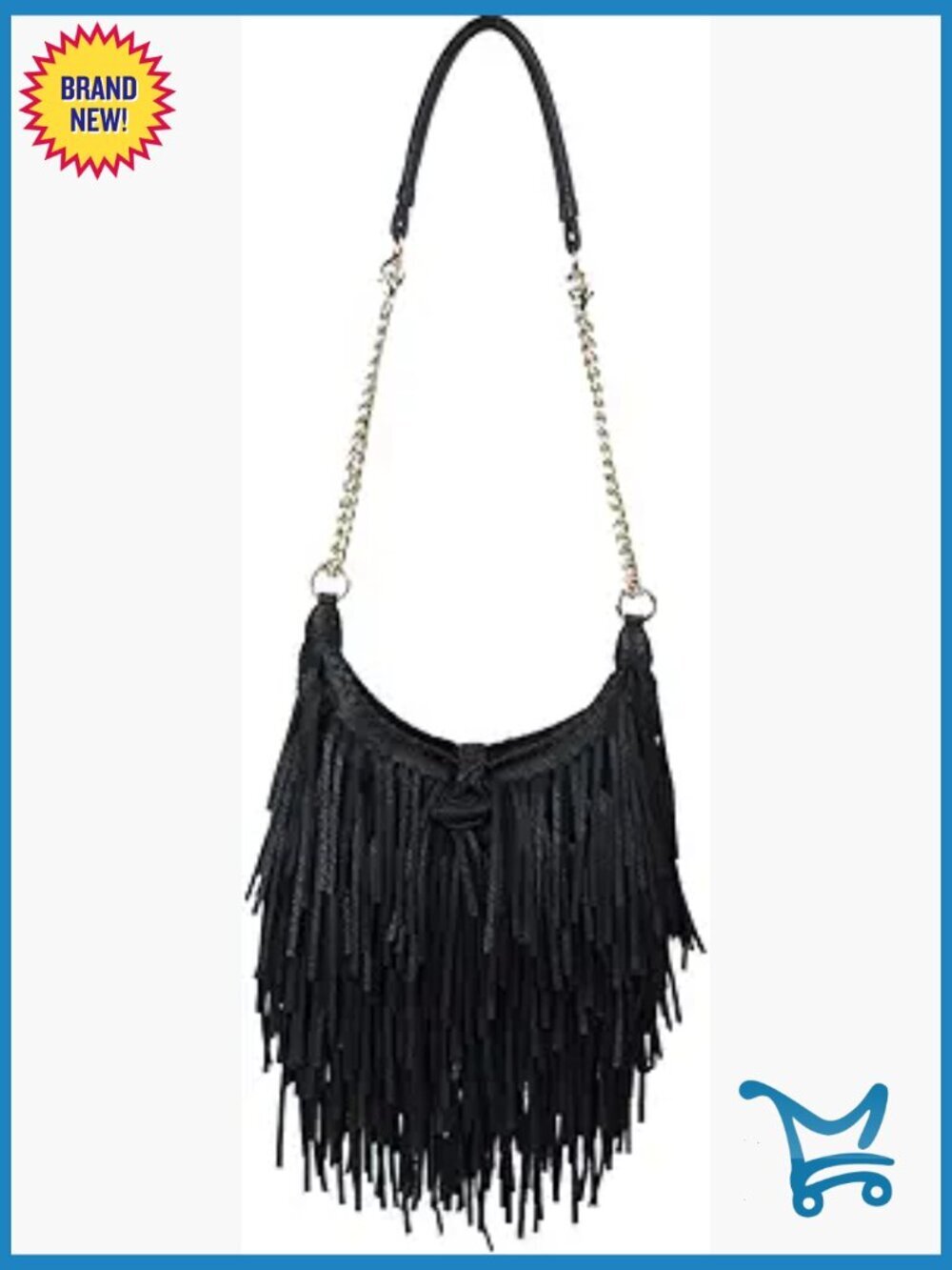 Fringe Tassel Cross Body Bag Leisure Shoulder Bag PU Leather Zipper